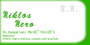 miklos mero business card